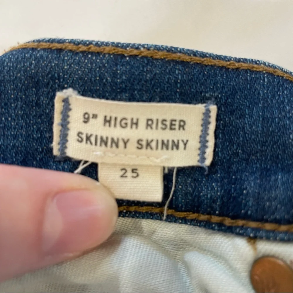 Madewell 9‎ Inch High Riser Skinny Skinny Distressed Denim Jeans Size 25 Stretch